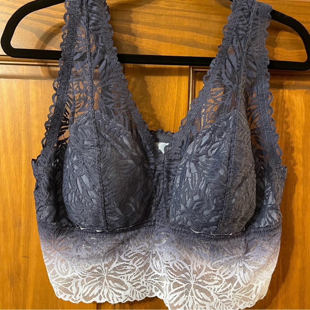 American Eagle Floral Lace Longline Plunge Bralette
